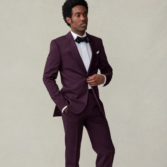 Plum Shawl Tuxedo (dark purple) - by Black Tux - Picture 1 of 6